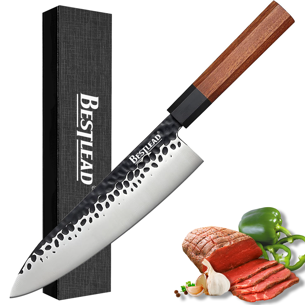 BJB-29 8 Inch Chef’s Knife – Sharp Japanese 440C Stainless Steel Chef’s Knife, Professional Chef’s Knife Rosewood Handle