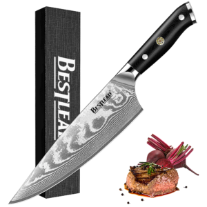 HB-39 Damascus Chef's Knife with VG10 Steel Core, Ultra Sharp Professional Chef's Knife and Full Cut G10 Handle
