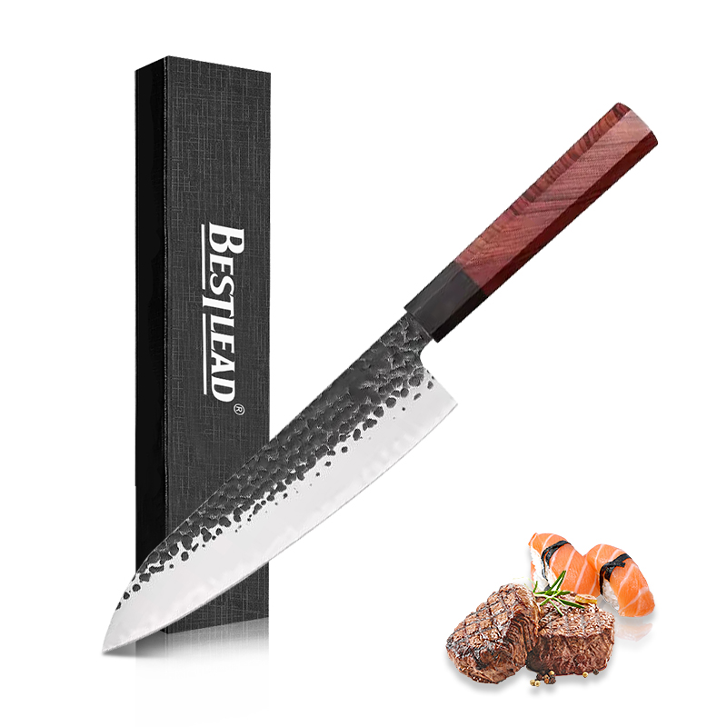 BJB-5-CSD  Hand Forged High Carbon Steel 5cr15 Kitchen Knife Chef’s Knife with Octagonal Handle