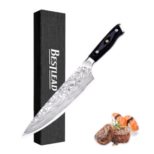HB-32  8" Sharp Professional Chef's Knife 5cr15MoV, Pakka Wood handle