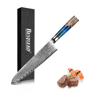 YTB-21-CSD Professional Kitchen Knife Damascus Steel High Quality Knife Sets Kitchen Knife Sets with Resin and Wood Handle