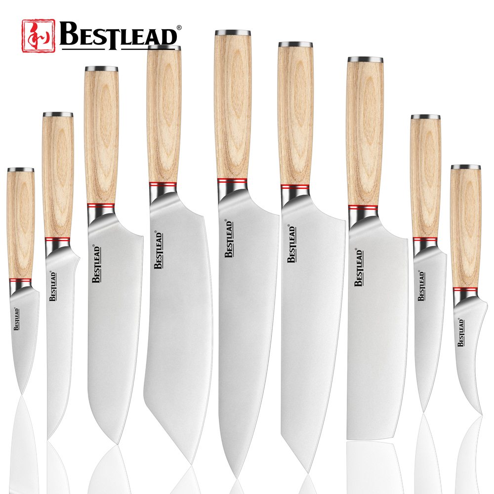 YTB-44-Stainless Steel 9-Piece Knife Set Western Japanese Chef Cooking Knife for Cutting Meat Deboning Slicing